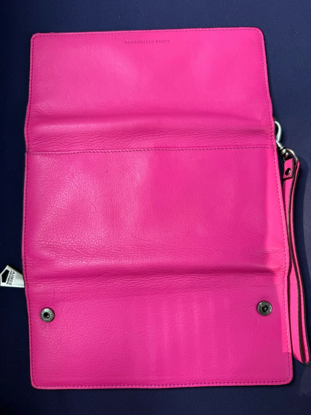 Aimee Kestenberg Hot Pink Leather Wristlet Clutch